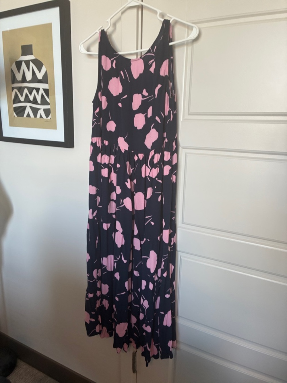 Mister Zimi Black Maxi Dress with Pink Abstract Floral